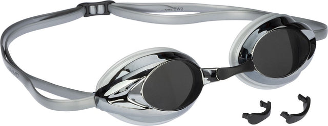 Avento - zwembril racing volwassenen - zilver - anti-condens uv-bescherming verstelbaar
