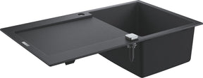 Grohe k500 Verbundspüle mit Abtropffläche – 86 cm – eingebaut – mit Überlauf und automatischem Abfluss – Granitschwarz