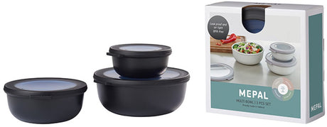 Mepal - Multi Bowl Cirqula Frischhaltedosen-Set - 350 + 750 + 1250 ml - rund - Nordic Black