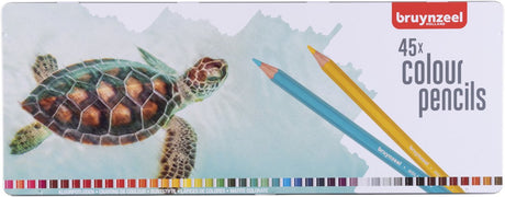 Bruynzeel-Schildkrötendose mit 45 Buntstiften