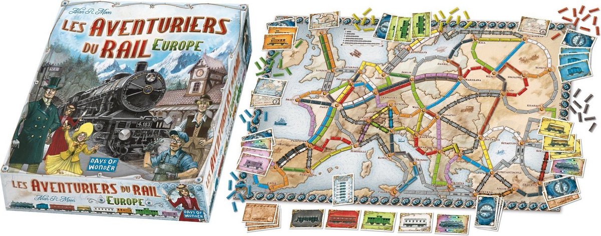 Days of Wonder Ticket to Ride Europe – Französischsprachiges Brettspiel – für 2–5 Spieler ab 8 Jahren – 30 bis 60 Minuten Spielzeit