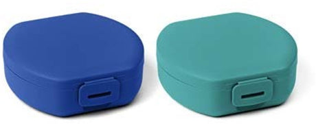 Day to day snackbox rond reef cobalt - 360 ml - snackdoosjes klein - set van 2 snackboxen - vershoudbakjes met clipsluiting - compacte koekendoos - bpa-vrije fruitbakje - gemaakt in belgië - 110x110x80mm