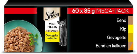 Sheba Katzenfutter - Minifilets - Geflügel in Soße - 60x85g Megapack