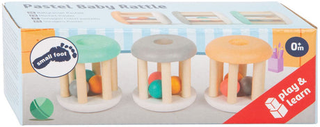 Small Foot - Holz-Babyratsche Pastell, 3-tlg.