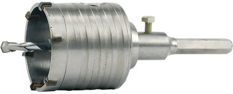 Vorel Profi-Lochsäge für Mauerwerk – ø 65 mm – Sechskant-Adapter – inklusive Zentrierbohrer – Kastenbohrer für Beton und Ziegel – 03240