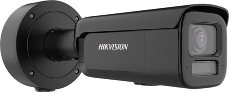 Hikvision Pro-Serie mit Colorvu DS-2CD2687G3-Lizs2uy SL (2,8–12 mm), schwarze Überwachungskamera, Bullet-IP-Überwachungskamera für drinnen und draußen, 3840 x 2160 Pixel, Wandstange