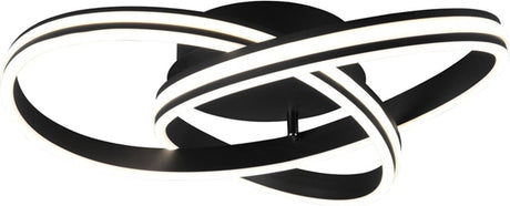 Trio Nuria - Deckenleuchte - Schwarz matt - inkl. 1x SMD 58w - dimmbar mit Schalter - Deckenmontage - Dip-Schalter