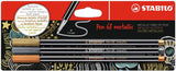 Stabilo Pen 68 Metallic-Filzstifte Silber Gold Kupfer - 3 Stk.
