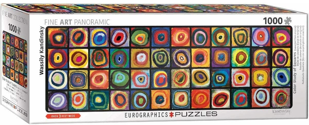 Eurographics – Farbstudie: Quadrate (erweitert vom Original) [Farbstudie: Quadrat (erweitert vom Original)] – Wassily Kandinsky – 1000 Teile 96 x 32 cm (B x H) – Kunst-Panorama-Puzzle