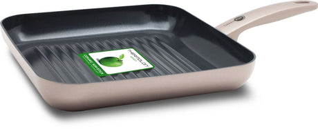 Greenpan Cambridge Grillpfanne 28 x 28 cm – PFAS-freie Antihaftbeschichtung – Induktionsgrillpfanne – Bratpfanne aus Keramik – ofenfest bis 180 °C – Kaltgriffe – Bronze