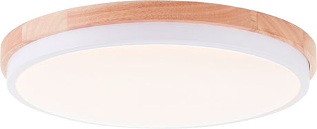 Brilliant Baarlo – Deckenleuchte – ø 35 cm – LED 24 W – 3000 K – dimmbar – weißes Holz