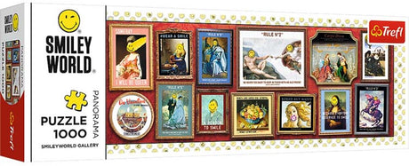 Trefl-Puzzle 1000 Teile – Smileyworld-Galerie bunter Karton.