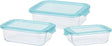 Storage solutions excellent houseware vershoudbakjes met deksel - glas - set 3x stuks - 630 1040 1500 ml - luchtdicht - met clips