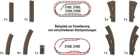Trix h0 C-Gleis-Ergänzungsset - Modelleisenbahnschienen - 62900