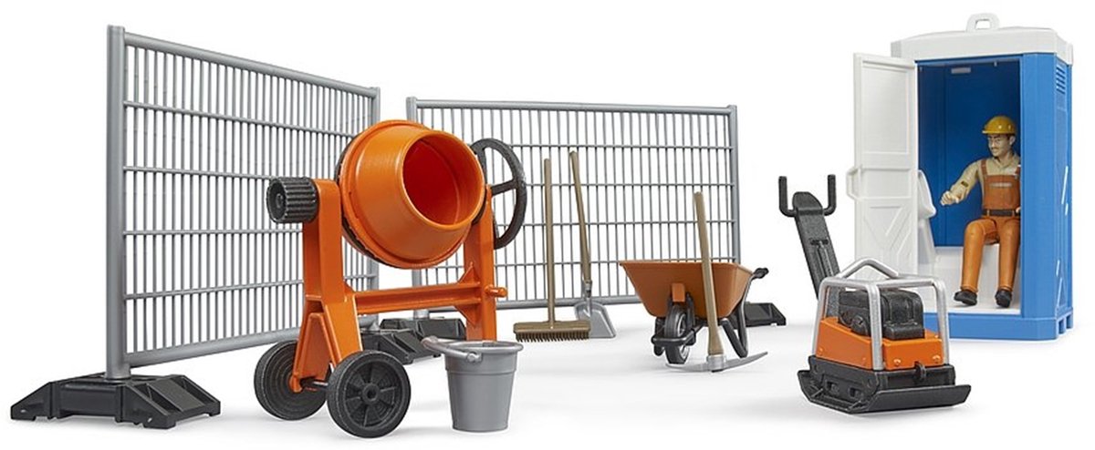 Bruder Bworld Bouwset Betonmolen und Dixie