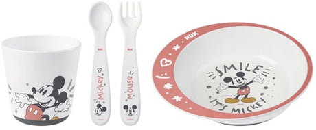 Nuk Kindergeschirrset Mickey – Kunststoff, mikrowellen- und spülmaschinenfest.