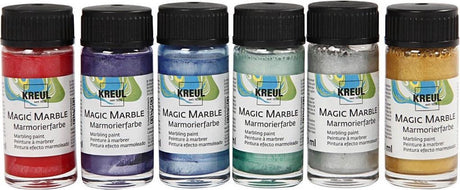Creativ Company Marmorfarbe – Metallic-Farben, 6 x 20 ml