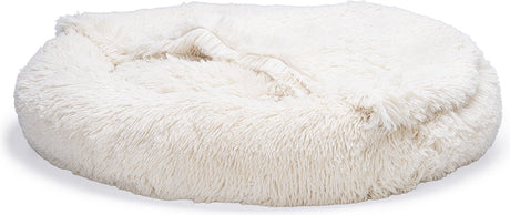 Beeztees Yala – Hundebett – Plüsch – Beige – Durchm. 80 cm groß