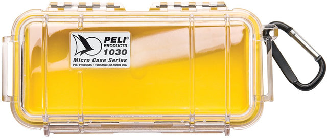 Peli - micro case - ip67 - waterdicht - watertight - dustproof - stofdicht - opbergen - #1030 wl wi-yellow clear