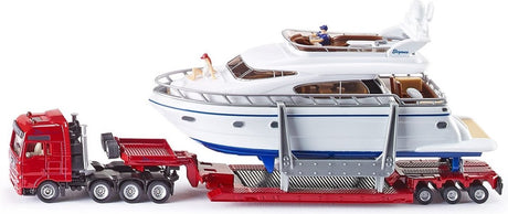 Siku 1849, Schwertransport mit Yacht, Maßstab 1:87, Metall-Kunststoff