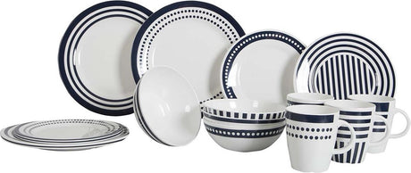 Gimex Marine Line Geschirr - Blue Beta - 16-teilig
