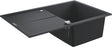 Grohe k400 composiet spoelbak - 78cm - inbouw - met overloop en automatische afvoer - granite black