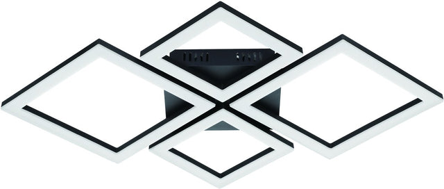 Eglo connect.z paranday-z smart plafondlamp - 47 cm - zwart wit - instelbaar wit licht - dimbaar - zigbee