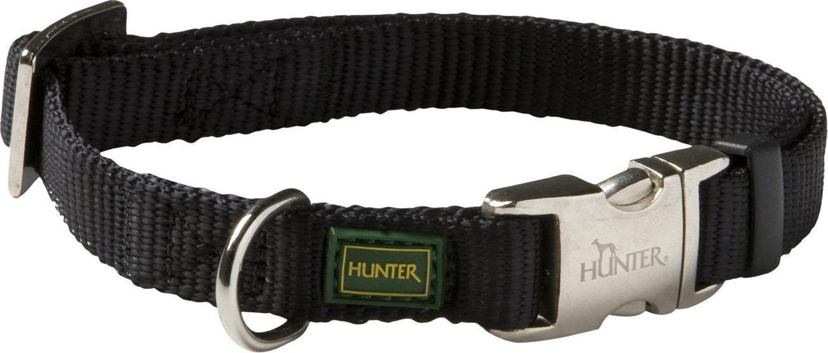 Hunter Vario Basic Alu-Strong Hundehalsband - 45-65 cm - Nylon - Schwarz