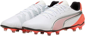 Puma king match fg ag unisex sportschoenen - white- silver-glowing red