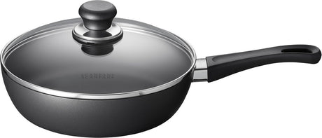 Scanpan Bratpfanne Schmorpfanne mit Deckel Classic Induktion ø 24cm 2 Liter - für alle Herdarten geeignet - Standard-Antihaftbeschichtung