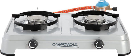 Campingaz Camping Cook CV Campingkocher – Campingkocher 2 Brenner – 2x 1800 Watt – Silbergrau