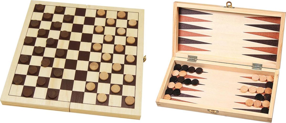 Hot games dam- en backgammonset - veldmaat 30mm - 29 x 14,5 x 4.5 cm