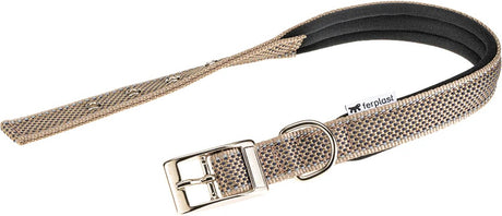 Ferplast Daytona Deluxe Collar Hundehalsband – weiches Futter – braun – reflektierend – L – Breite: 2,5 cm – Halsumfang: 45 – 53 cm (bitte vor der Bestellung messen)