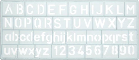 Westcott sjabloon - cijfers en letters 10mm hoog - 148x65mm - transparant - ac-e10610
