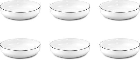 Medard de noblat - Yaka schwarz - Salat- und Nudelteller 20 cm - 6 Stück - Porzellan