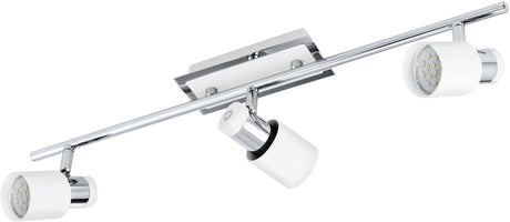 Eglo davida - plafondspots - 3 lichts - chroom, wit