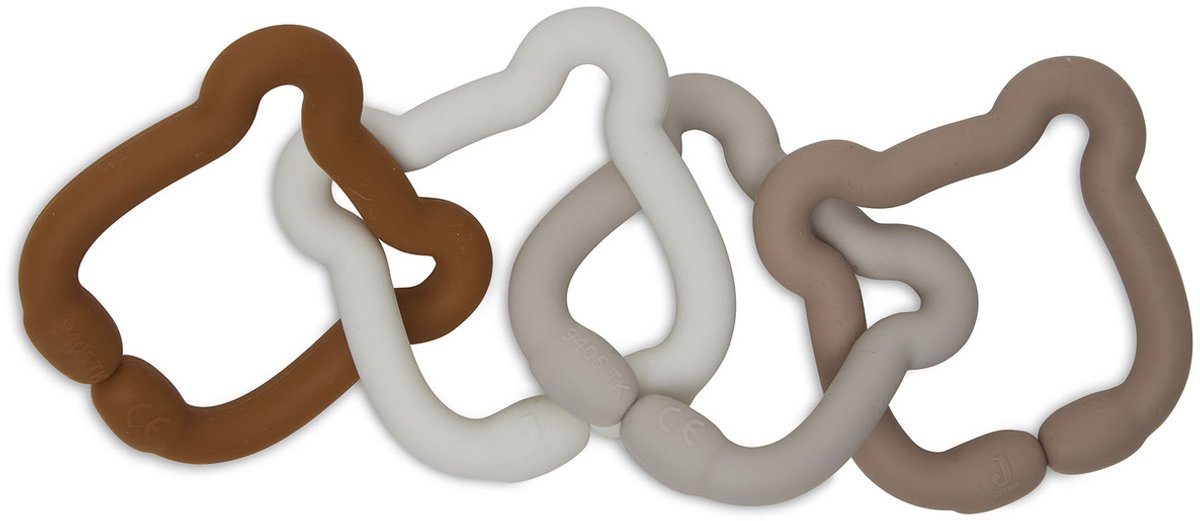 Jollein speelgoed ringen siliconen 20x7x1cm teddy bear