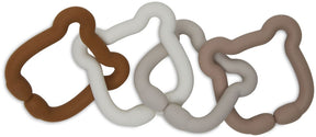 Jollein speelgoed ringen siliconen 20x7x1cm teddy bear