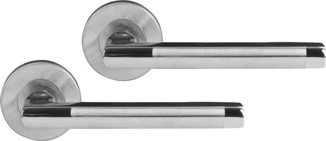 Differnz deurkruk op rozet - chroom - rvs - - den haag rond 53x10mm chroom