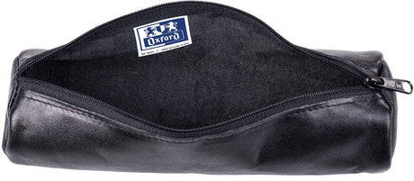 Oxford-Stiftetui 22x6cm Leder rund schwarz