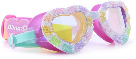 Bling2o Schwimmbrille Kinder - Sweet Hearts - Taucherbrille - Antibeschlag - UV-Schutz - Pink