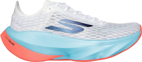 Skechers Skx Aero Tempo Damen-Sportschuhe – Weiß, Türkis, Koralle