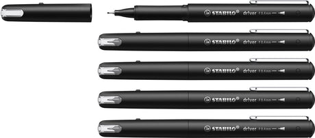 Stabilo dr!ver - premium fineliner - 0.4 mm - zwart - doos 5 stuks