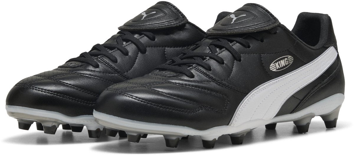 Puma king liga fg ag unisex sportschoenen - black- silver- white 41