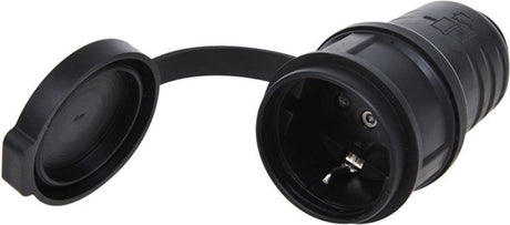 Proplus schuko contrastekker 230v 16a – voor elektrische aansluitingen – ip44 spatwaterdicht – zwart