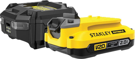 Stanley Fatmax 18V Starterset 1x 2,0Ah Akku + Ladegerät V20 Ladegerät (schwarz gelb)