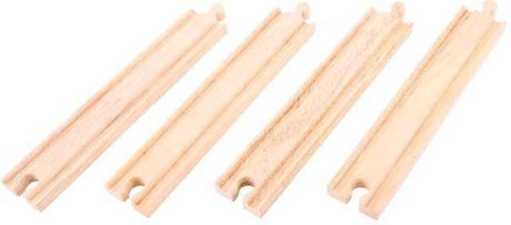 Bigjigs Rail Holzeisenbahngleise, rechte Teile (4 Stück)
