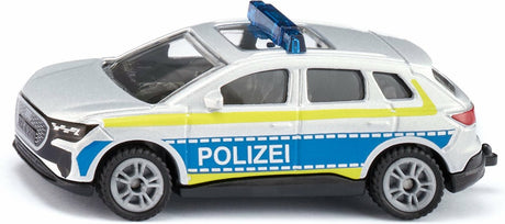 Siku 1552, audi q4 e-tron politie, metaal kunststof, blauw zilver, rubberen banden, trekhaak