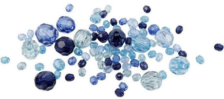 Creativ Company CC Kunststoff-Facettenperlenmischung 4-12 mm Blue Harmony 170 Stück