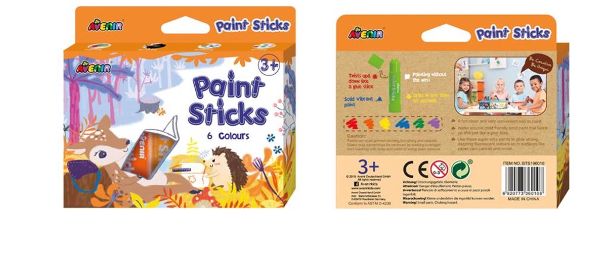 Avenir Farbstifte: 6 Farben, im Karton 14,8x2,4cm, 3+